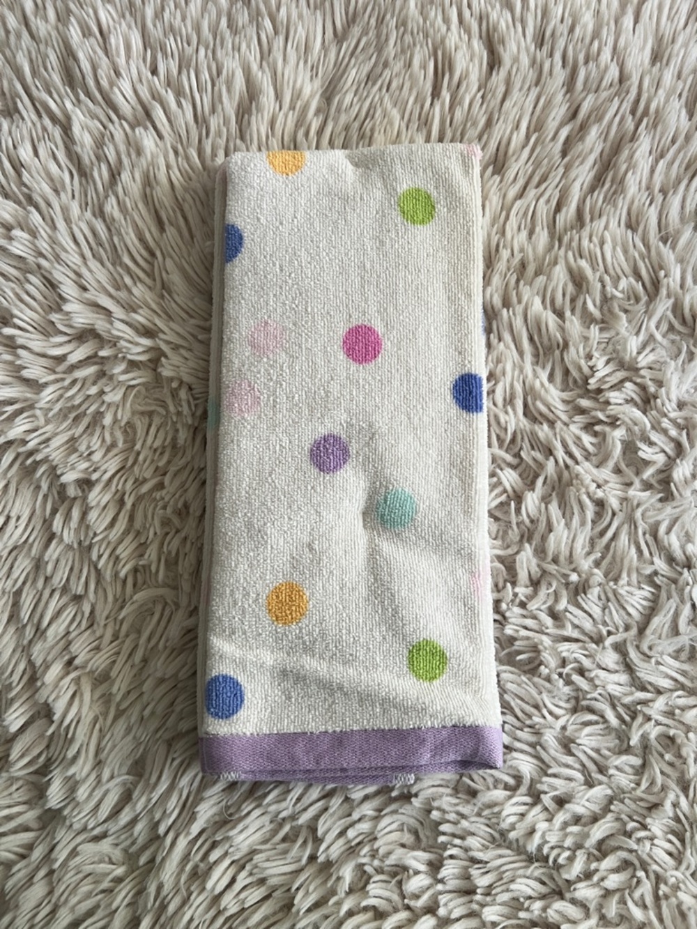 NEW Room Essentials Pastel Polka Dot Hand Towel 100% Cotton - Set Of 2 - Picture 2 of 3